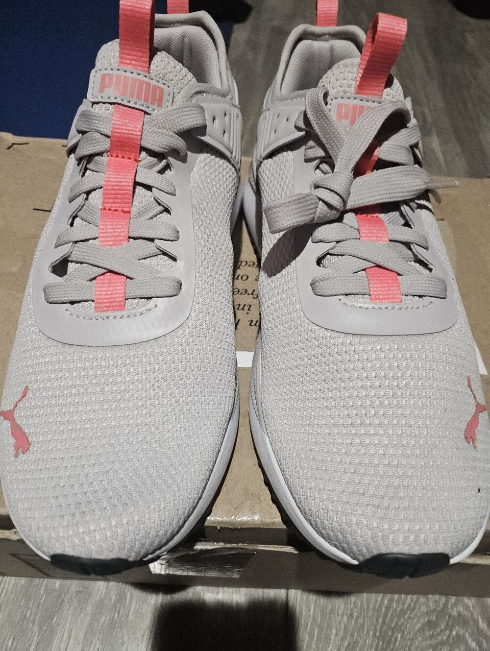PUMA Lightweight Grey & Pink Running Sneakers